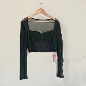 NWT: Mesh Sweetheart Crop Top